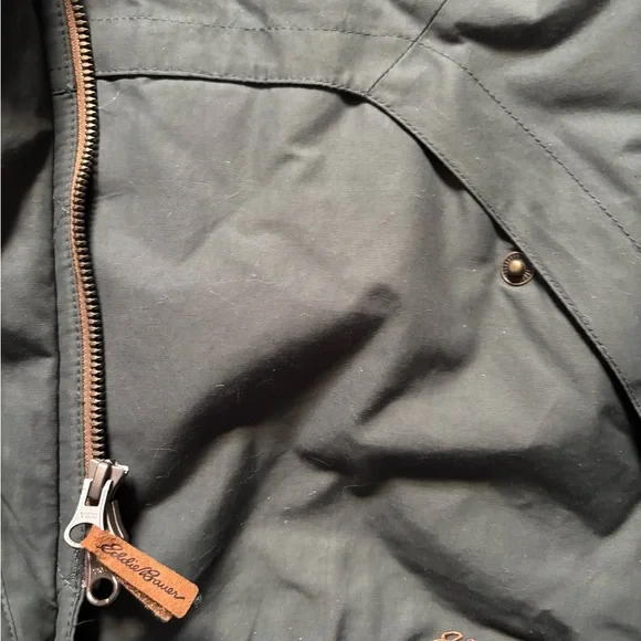 Eddie Bauer Skyliner Down Vest Green Quilted with Leather trim Women's - Picture 2 of 9